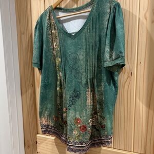 Floral Green Women's Top